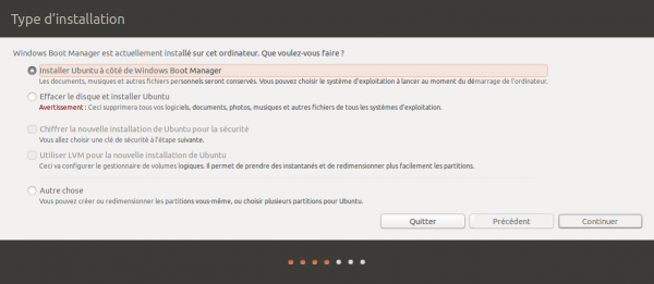 Type d'installation