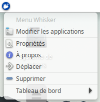Accès aux propriétés du Menu Whisker - Xubuntu 22.04